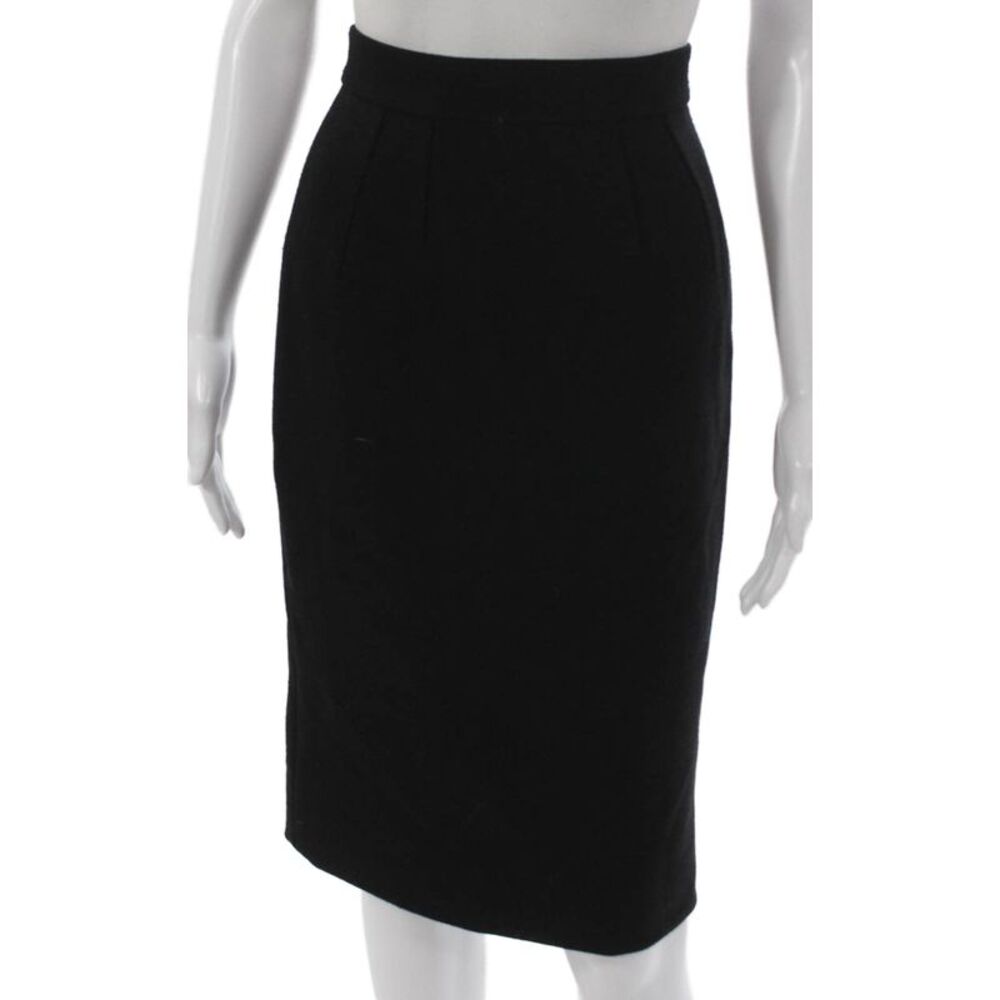 Dolce & Gabbana Women Pencil Skirt Black Wool Zip Knee Length Size 36
